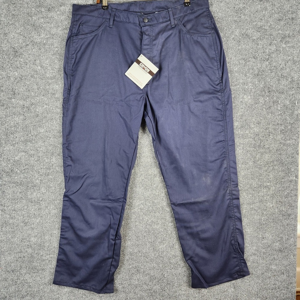 NWT Crude FR Work Pants Mens 40x30 Navy Blue Cargo Flame Resistant Utility
